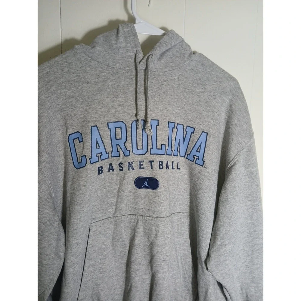 Jordan Mens Hoodie Gray North Carolina Basketball Long Sleeve Pullover Size M - Picture 2 of 11